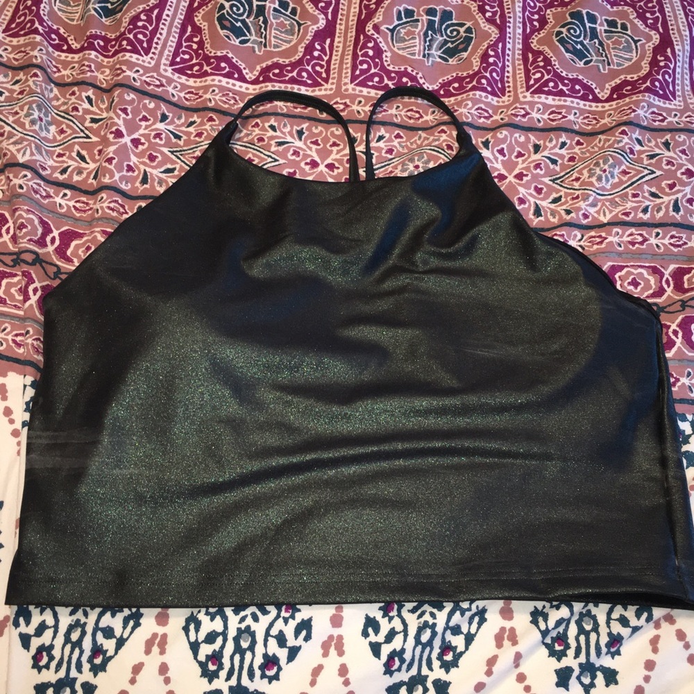 Shimmer Green Sport Bra